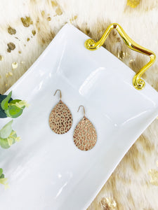 Rose Gold Leopard Leather Earrings - E19-3514