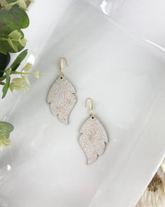 Distressed White Leather Earrings - E19-3523