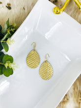 Load image into Gallery viewer, Gold Anaconda Leather Earrings - E19-3545