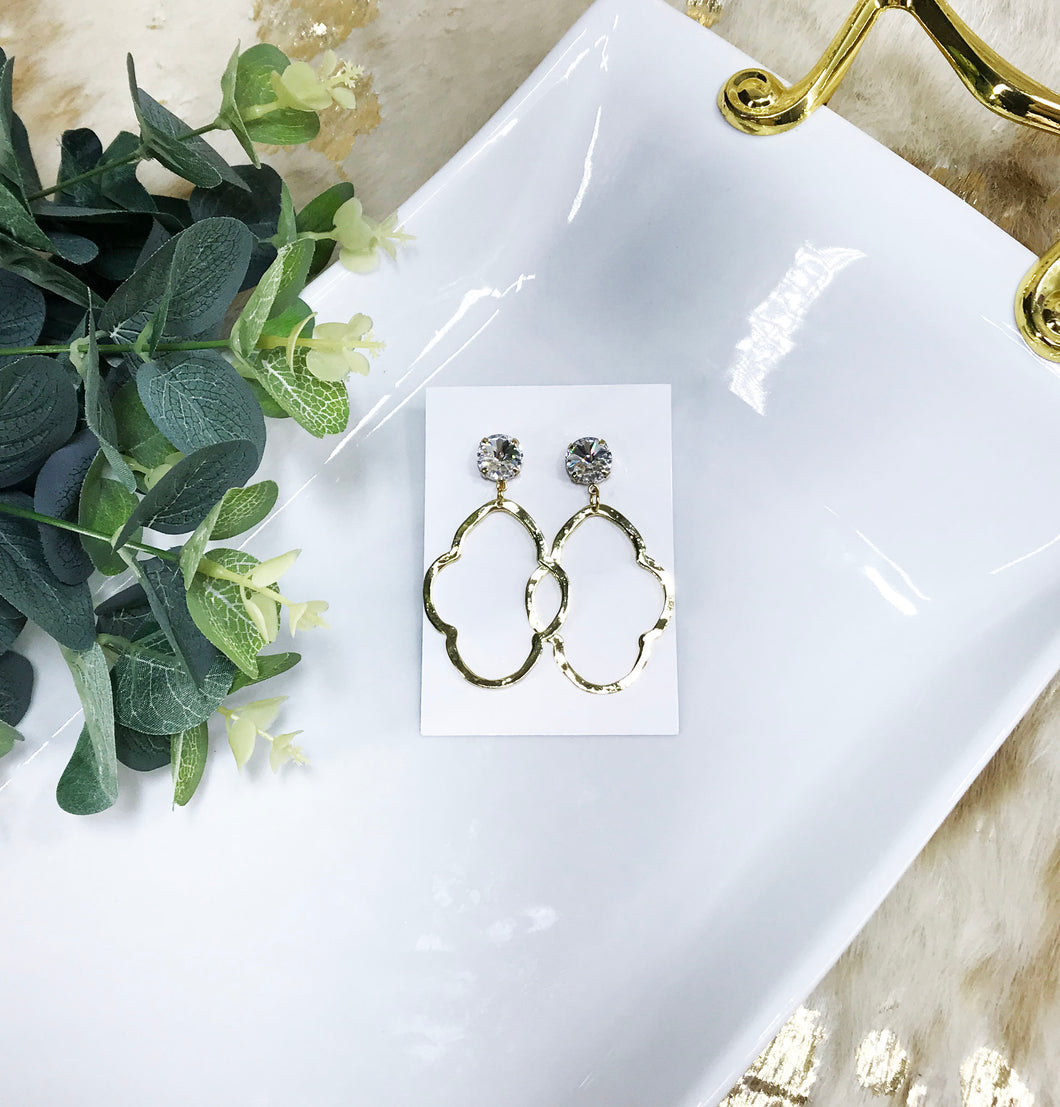Crystal and Pendant Stud Earrings - E19-3566