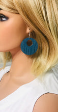 Load image into Gallery viewer, Teal Genuine Leather Earrings - E19-365