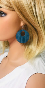 Teal Genuine Leather Earrings - E19-365