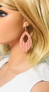 Pink Genuine Leather Earrings - E19-368