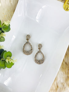 Oval Rhinestone Clip Earrings - E19-3708