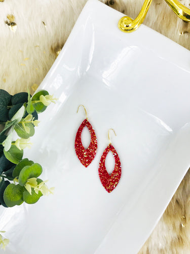 Red Chunky Glitter Earrings - E19-3717
