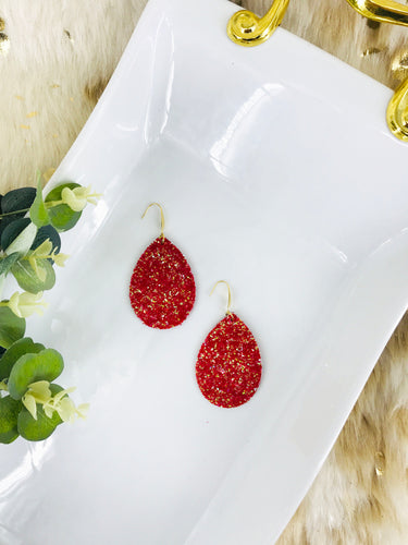 Red Chunky Glitter Earrings - E19-3724