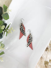 Load image into Gallery viewer, Salmon and Cheetah Genuine Leather Earrings - E19-376