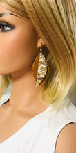Load image into Gallery viewer, Genuine Brown Leather Layered Earrings - E19-381