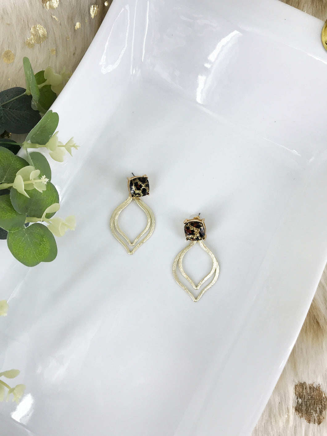 Stud & Double Pendant Earrings - E19-3993