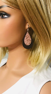 Layered Genuine Leather Earrings - E19-405