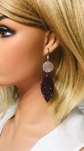 Load image into Gallery viewer, Leather and Chunky Glitter Earrings - E19-414