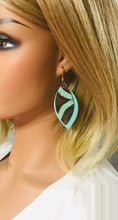 Load image into Gallery viewer, Mint and Teal Genuine Leather Earrings - E19-417
