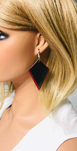 Red and Black Fine Glitter Earrings - E19-419
