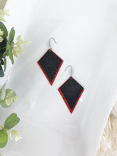 Load image into Gallery viewer, Red and Black Fine Glitter Earrings - E19-419