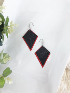 Red and Black Fine Glitter Earrings - E19-419
