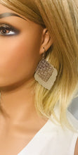 Load image into Gallery viewer, Snakeskin and Gray Leather Earrings - E19-421