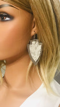 Load image into Gallery viewer, Snake and Grey Suede Leather Earrings - E19-433