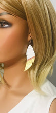 Load image into Gallery viewer, Painted White Leather Earrings - E19-437