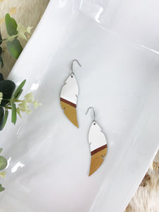 Painted White Leather Earrings - E19-437