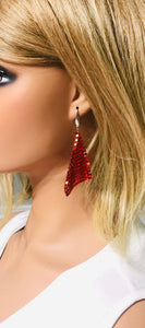 Red Chainmail Earrings - E19-440