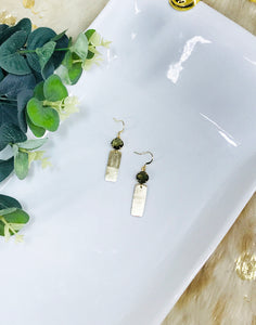 Crystal & Brushed Gold Pendant Earrings - E19-4424