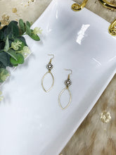 Load image into Gallery viewer, Rhinestone &amp; Brushed Gold Pendant Earrings - E19-4428