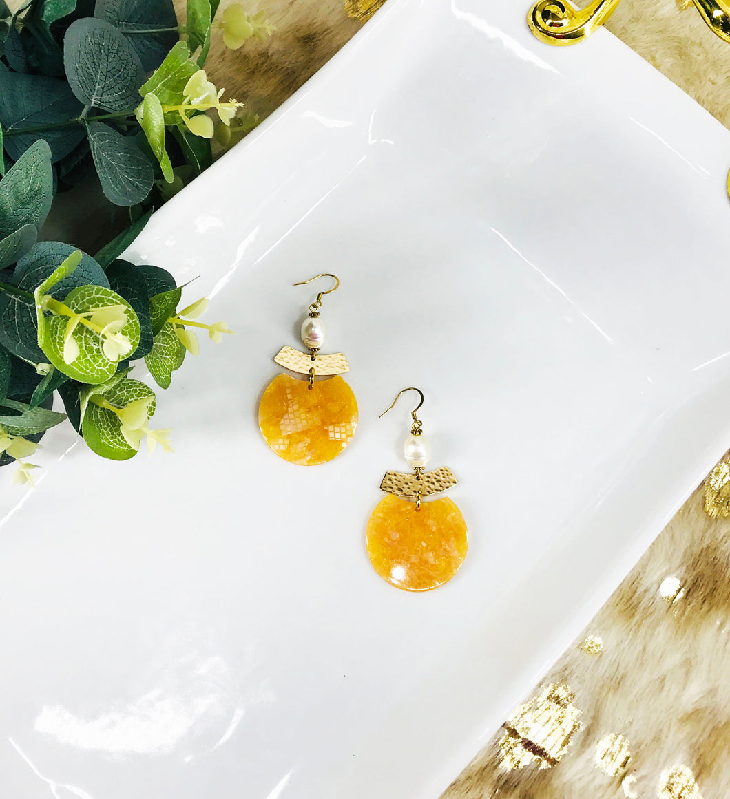 Pearl & Tortoise Pendant Earrings - E19-4467