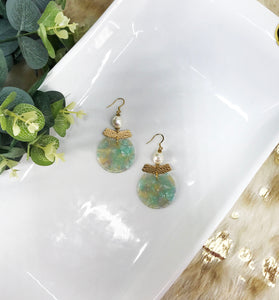 Pearl & Tortoise Pendant Earrings - E19-4472