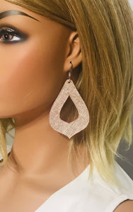 Rose Gold Leather Earrings - E19-464