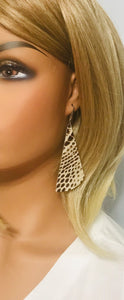 Bronze Tipped Genine Leather Earrings - E19-514