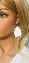 Load image into Gallery viewer, White Braided Italian Fishtail Painted Leather Earrings - E19-525