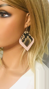 Layered Genuine Leather Earrings - E19-528