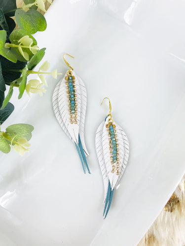 Genuine Leather Feather Earrings - E19-529