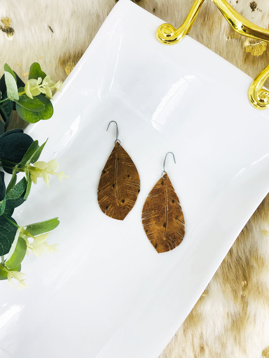 Genuine Leather Earrings - E19-532