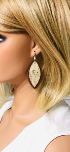 Cinnamon and Gold Leather Earrings - E19-572