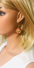 Load image into Gallery viewer, Burnt Orange Snake Skin Leather Earrings - E19-637
