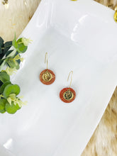 Load image into Gallery viewer, Burnt Orange Snake Skin Leather Earrings - E19-637