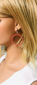 Glass Bead Hoop Earrings - E19-648