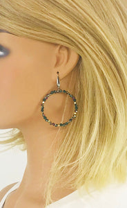 Glass Bead Hoop Earrings - E19-669