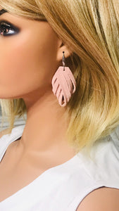 Pink Suede Leather Earrings - E19-685