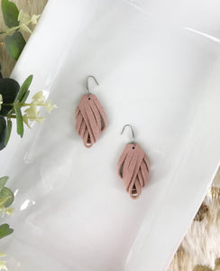 Pink Suede Leather Earrings - E19-685