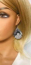 Load image into Gallery viewer, Navy Metallic Camo Leather Earrings - E19-706