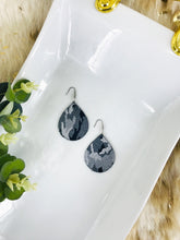 Load image into Gallery viewer, Navy Metallic Camo Leather Earrings - E19-706