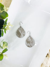 Load image into Gallery viewer, Silver on Gray Metallic Camo Leather Earrings - E19-708
