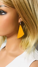 Load image into Gallery viewer, Mustard Braided Fishtail Leather Earrings - E19-716