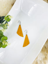 Load image into Gallery viewer, Mustard Braided Fishtail Leather Earrings - E19-716