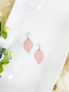Silver on Pink Genuine Leather Earrings - E19-721