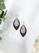 Load image into Gallery viewer, Brown and Gray Genuine Leather Earrings - E19-727