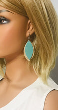 Load image into Gallery viewer, Desert Sand Braided Fishtail Leather and Teal Leather Earrings - E19-730