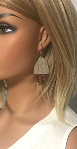 Stonewash Braided Italian Fishtail Leather Painted Earrings - E19-743